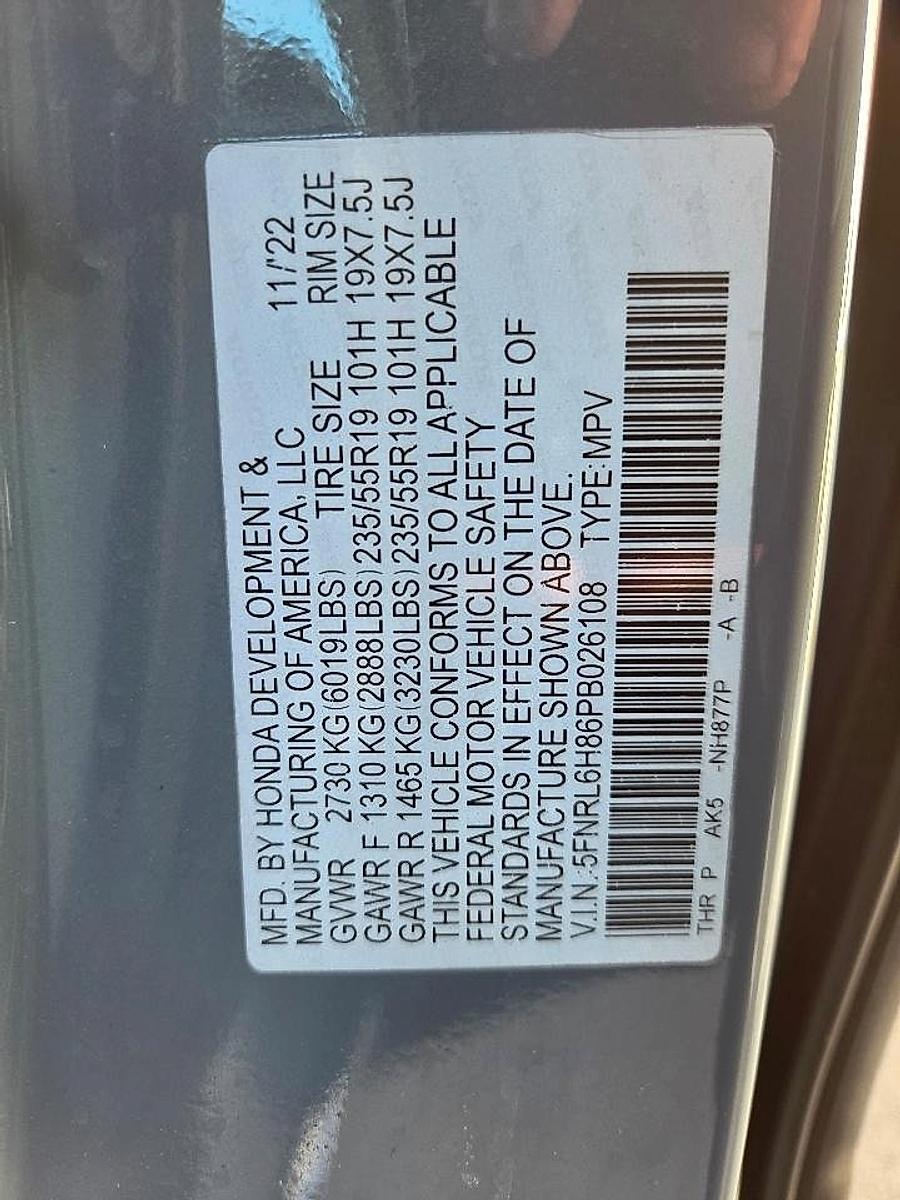 Honda Odyssey Touring Auto 2023