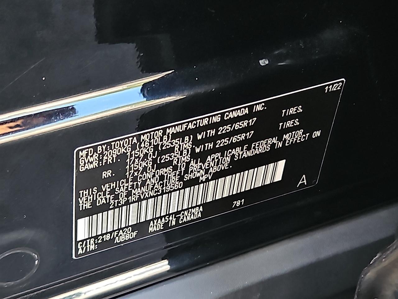 Toyota RAV4 XLE AWD (Natl) 2022