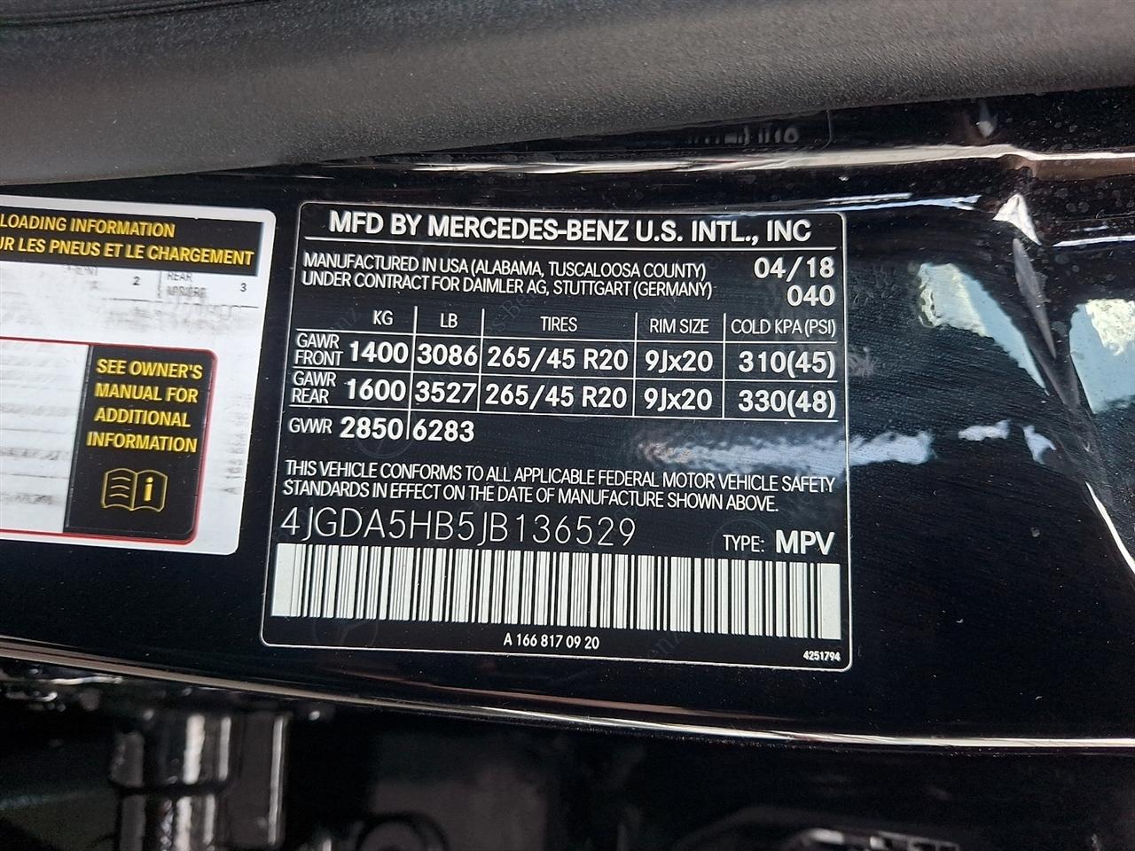 Mercedes-Benz GLE GLE 350 4MATIC SUV 2018
