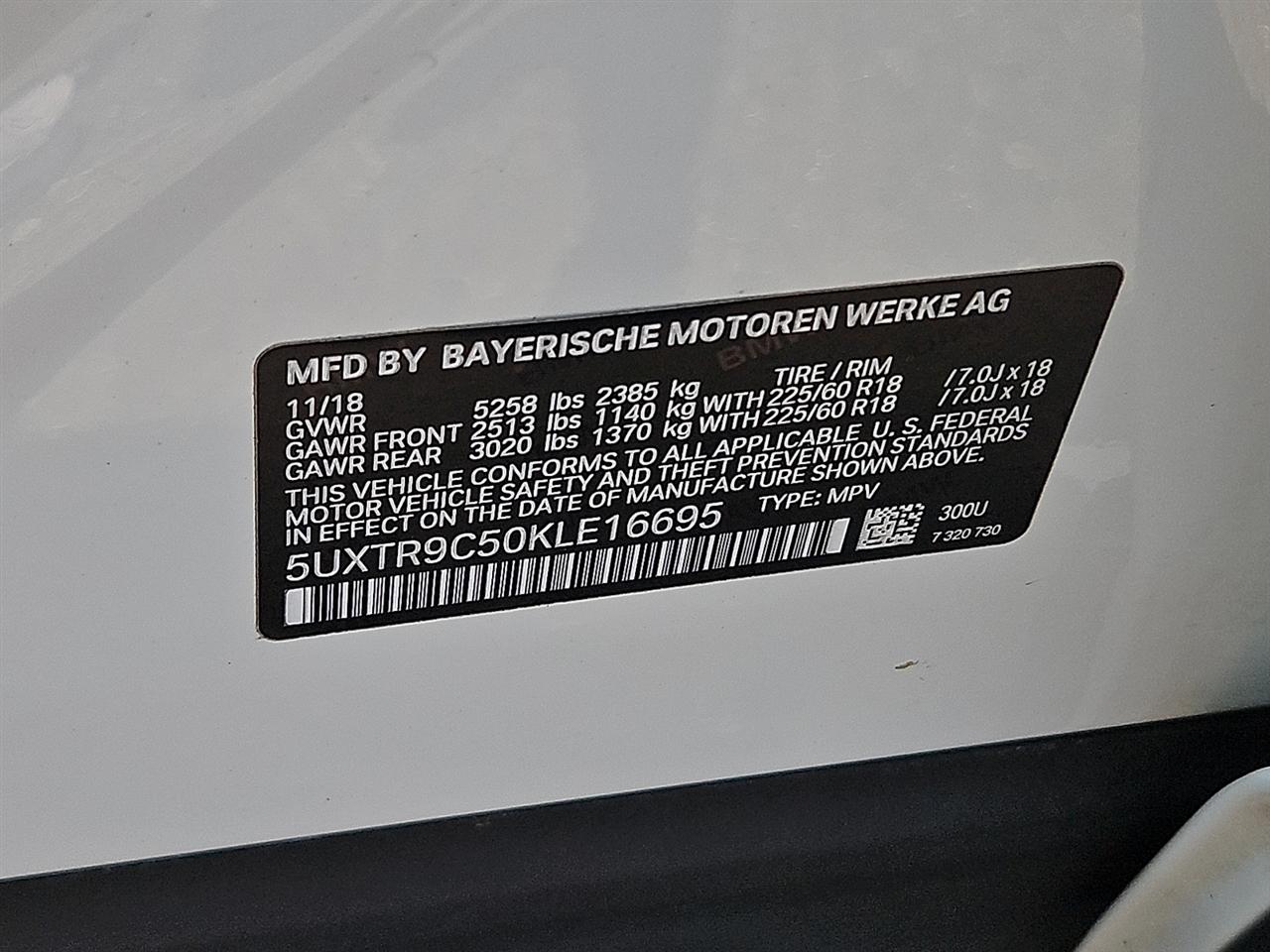 BMW X3 xDrive30i Sports Activity Vehicle 2019