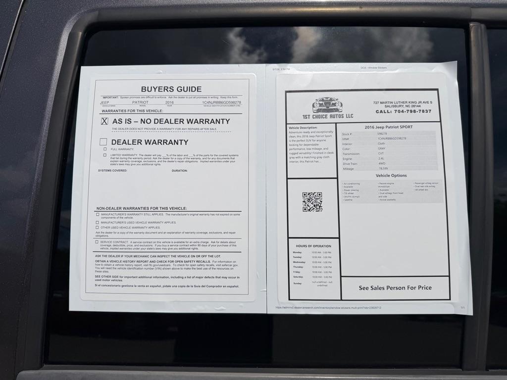 Jeep Patriot Sport 2016