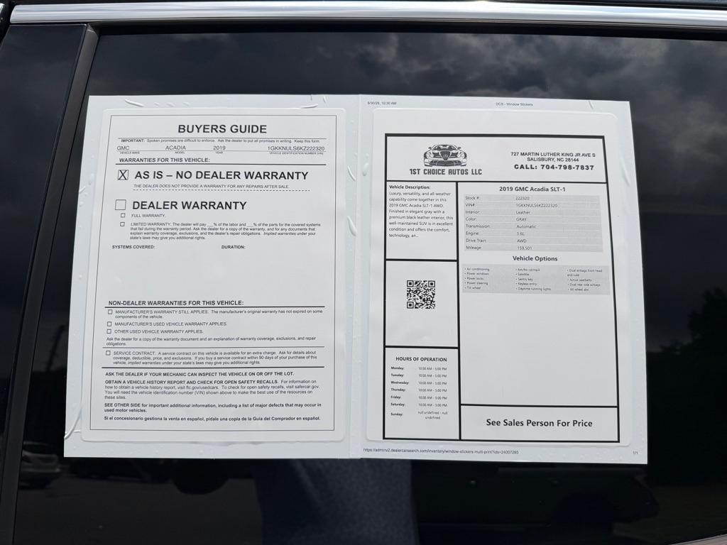 GMC Acadia SLT-1 2019