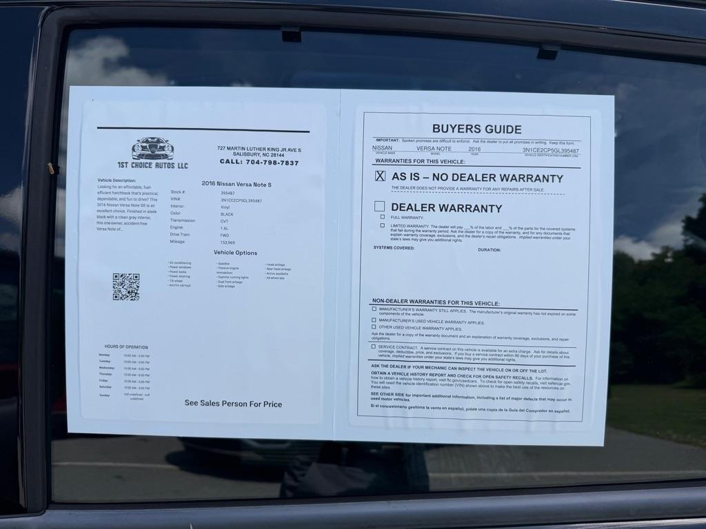 Nissan Versa Note S 2016