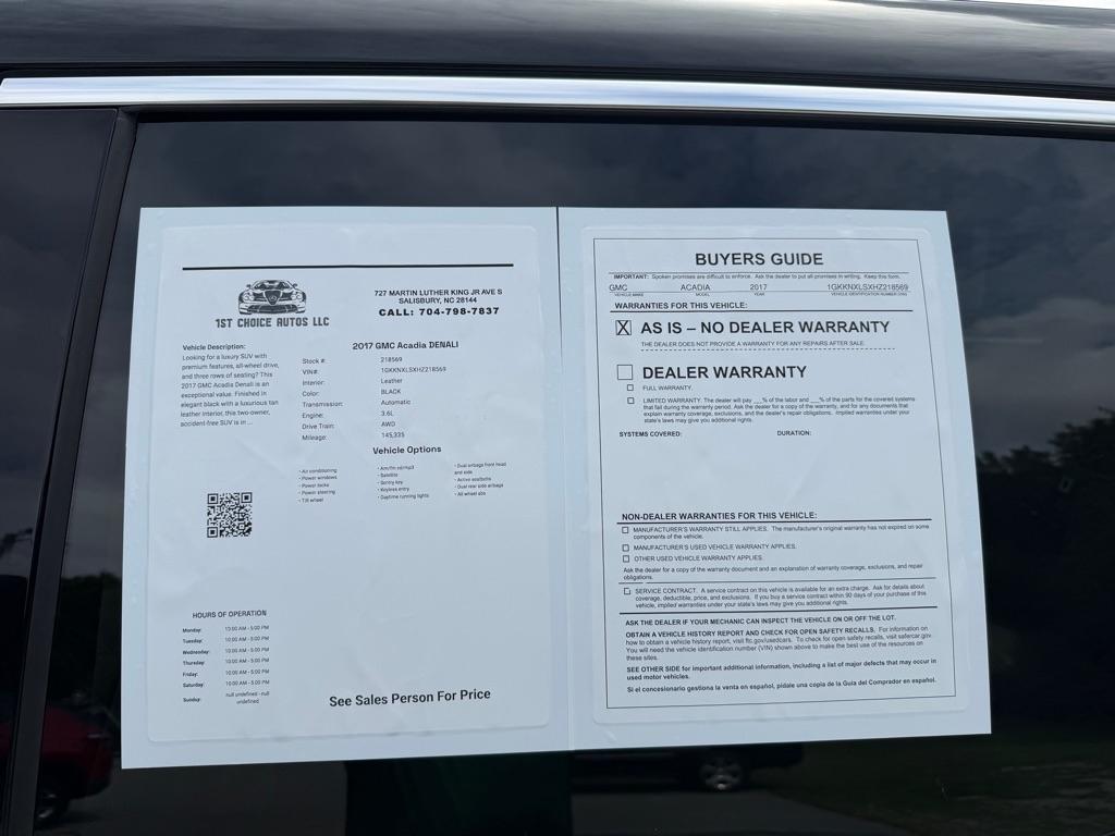 GMC Acadia Denali 2017