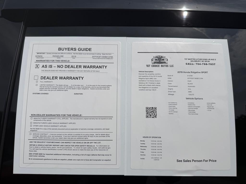 Honda Ridgeline  2019