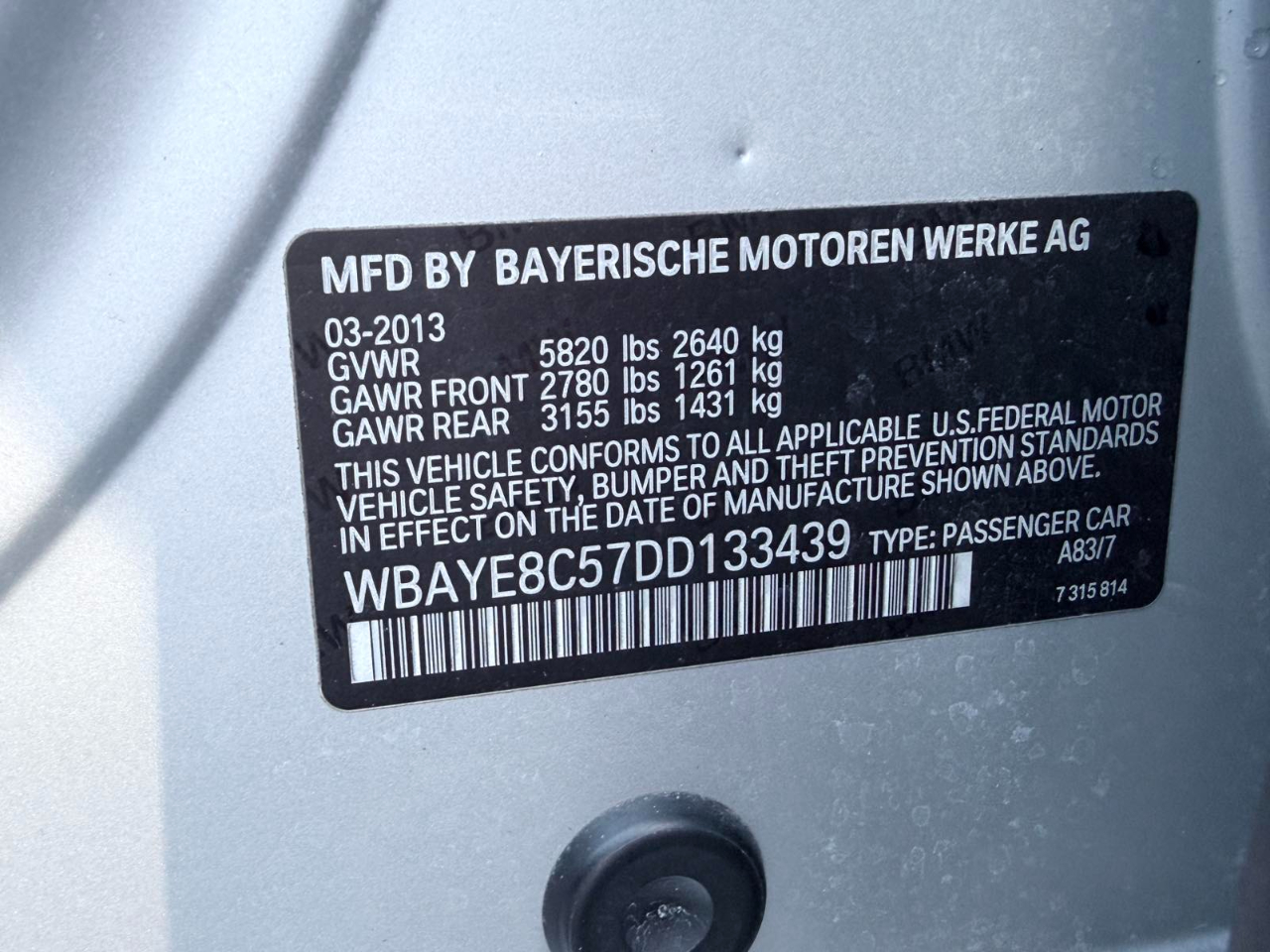 BMW 7-Series 750Li 2013