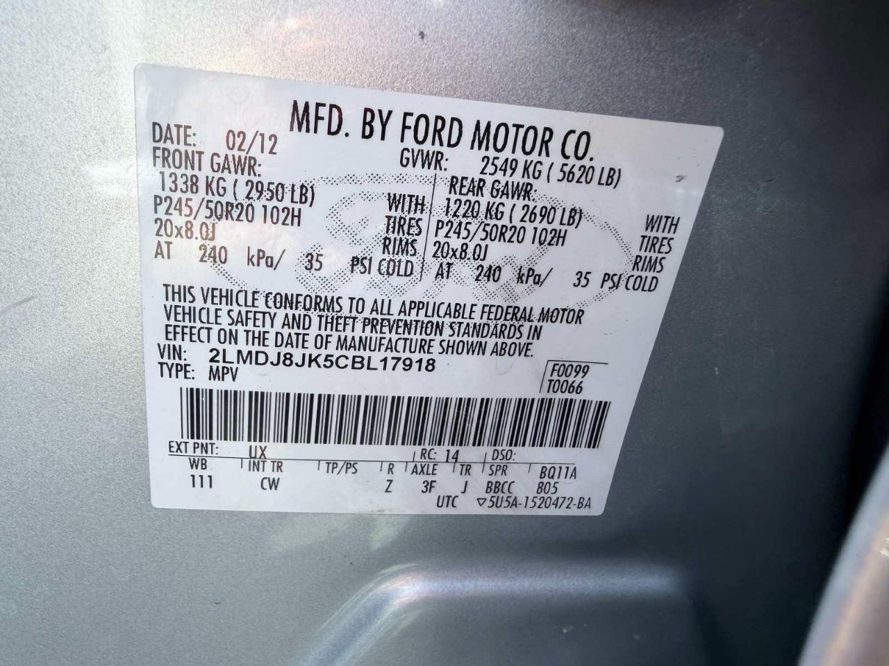 Lincoln MKX AWD 2012