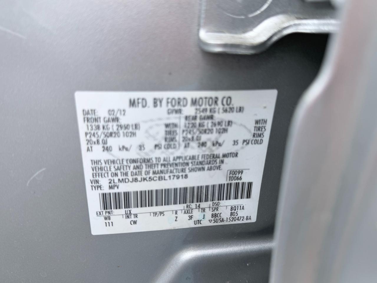 Lincoln MKX AWD 2012