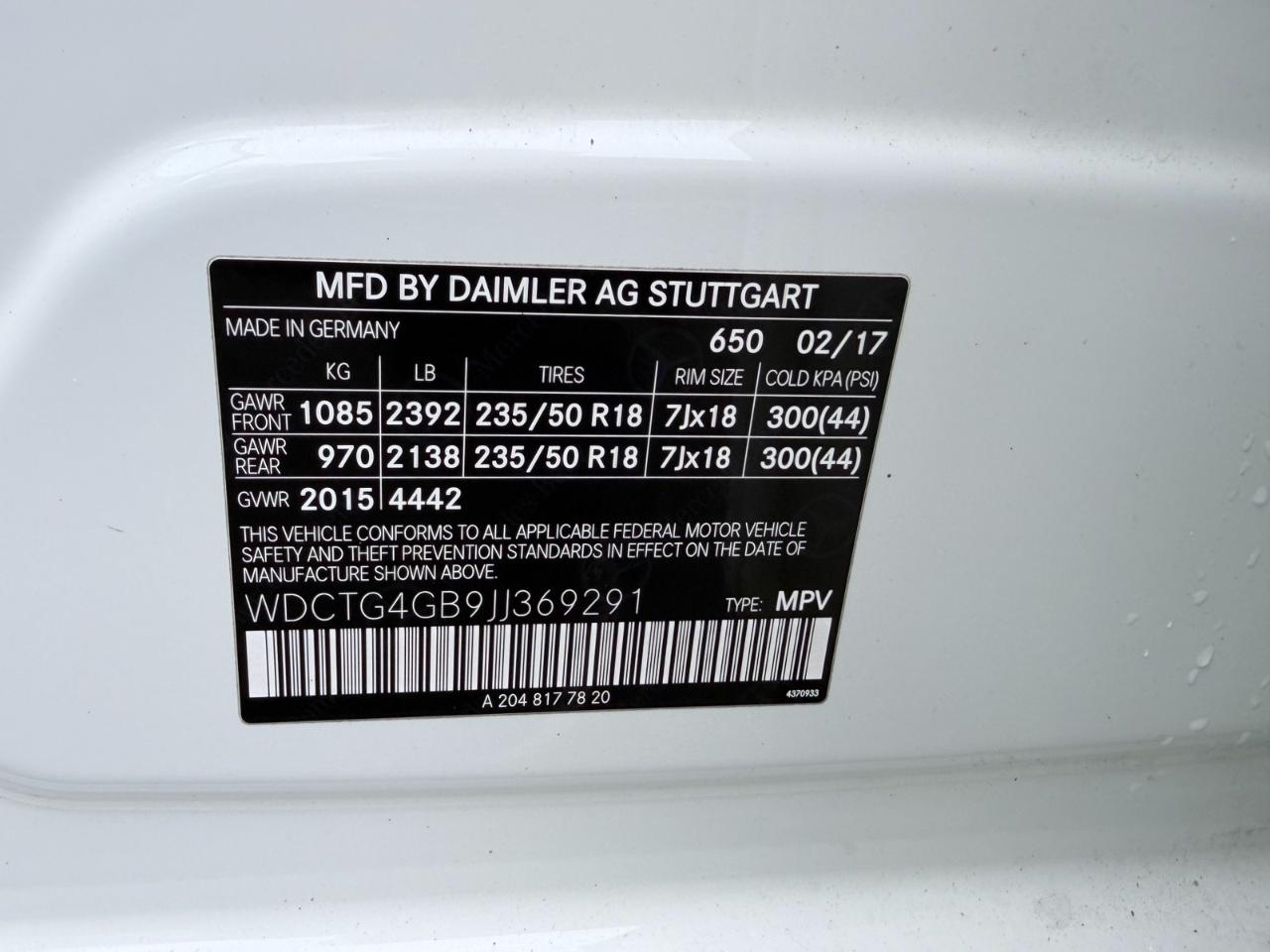 Mercedes-Benz GLA-Class GLA250 4MATIC 2018