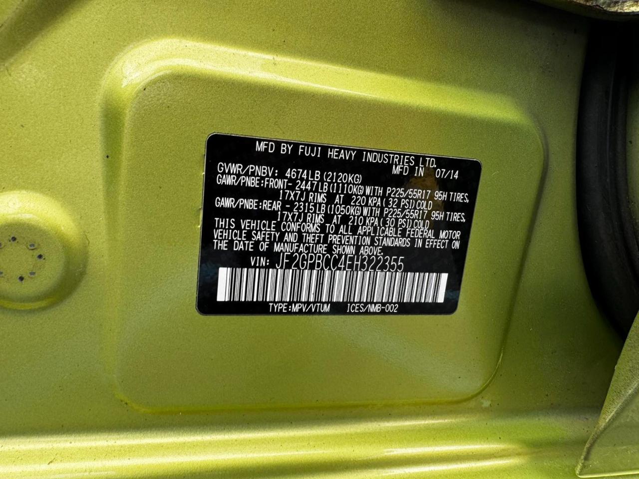 Subaru XV Crosstrek Hybrid 2.0i 2014