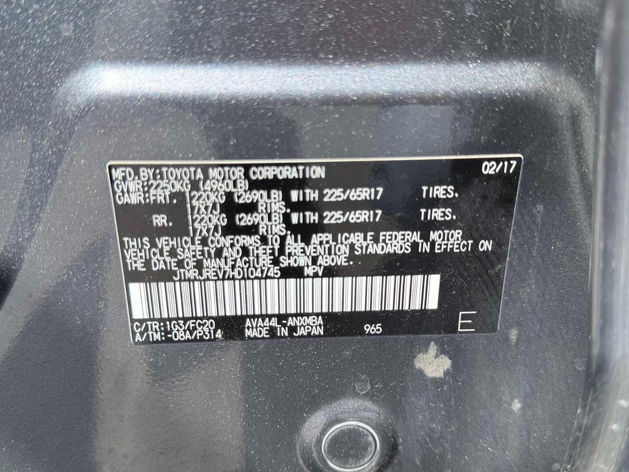 Toyota RAV4 Hybrid XLE 2017