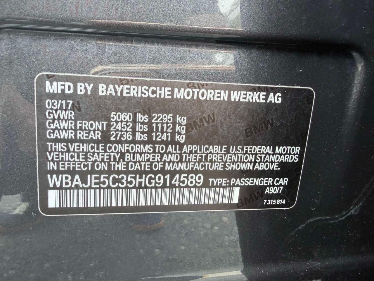 BMW 5 Series 540i Sedan 2017