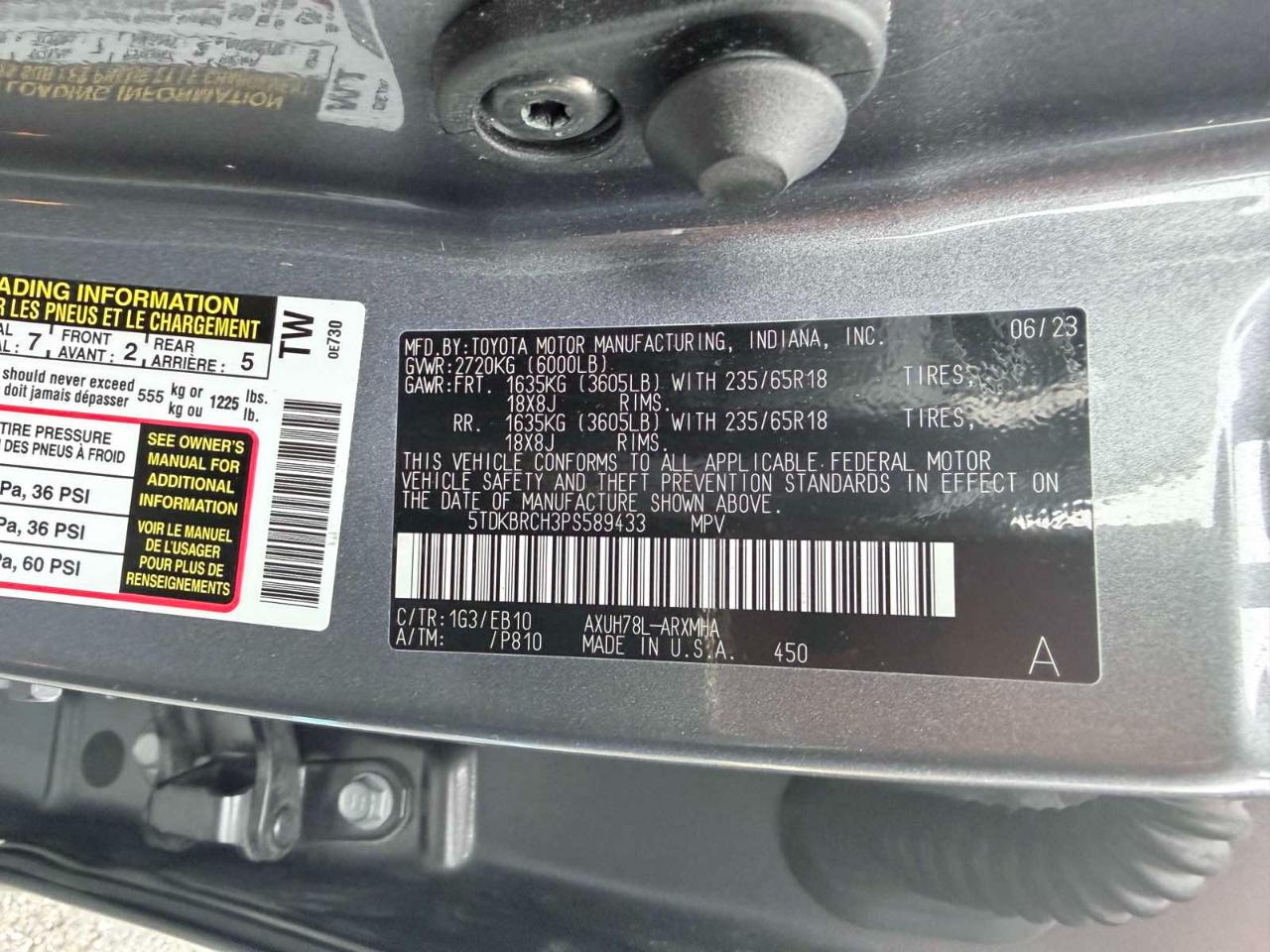 Toyota Highlander Hybrid XLE 2023