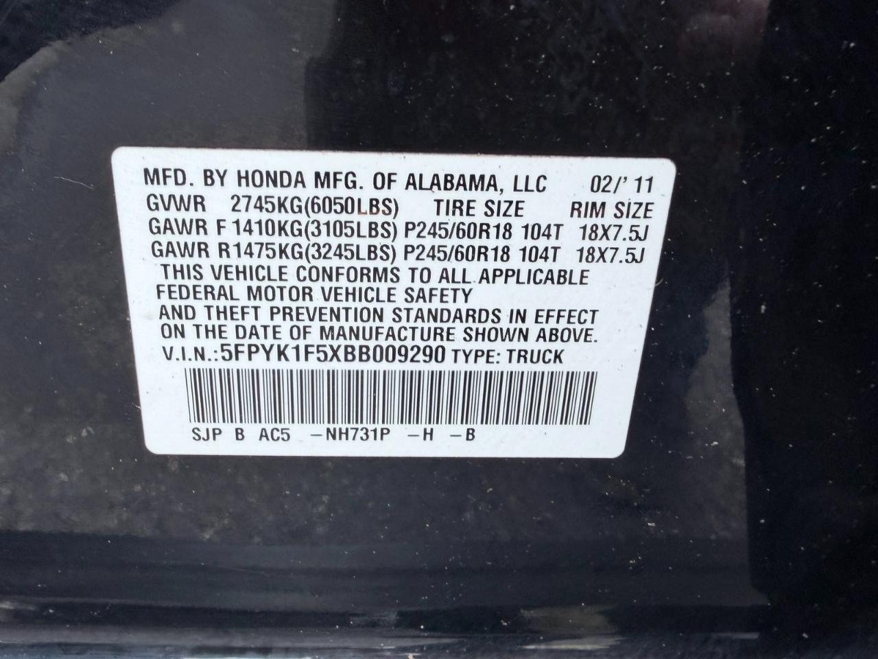 Honda Ridgeline RTL 2011