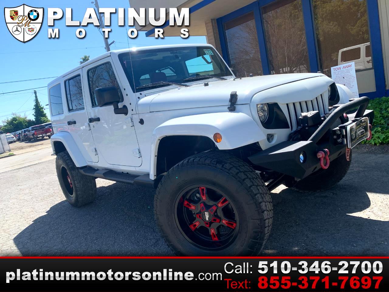 Used 2017 Jeep Wrangler Unlimited Sahara ~ L@@K ~ White/Red ~ Many Extras ~  We Finan for Sale in Martinez CA 94553 Platinum Motors Martinez