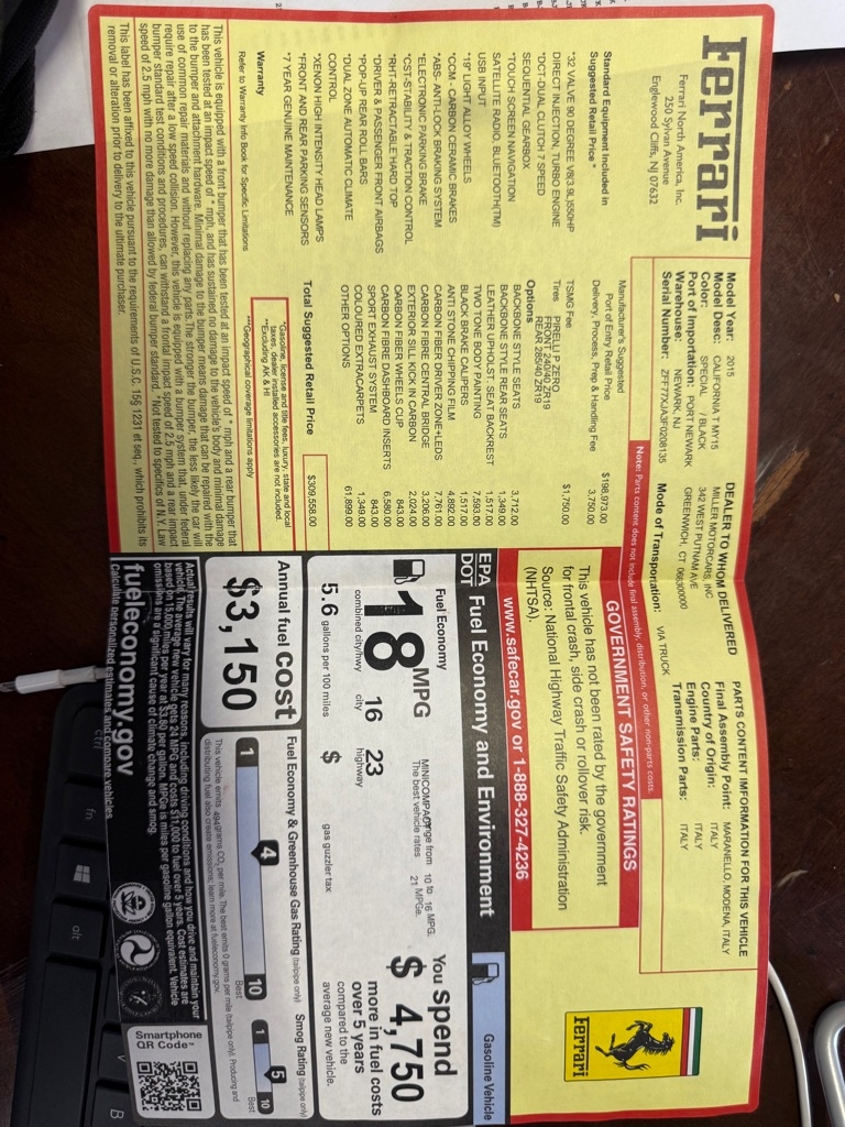 Ferrari California Convertible T 2015