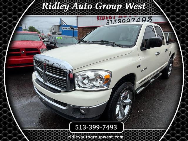 White 2008 Dodge RAM 1500 SLT Quad Cab LB 4WD Pickup Truck Four-Wheel Drive 5-Speed Automatic