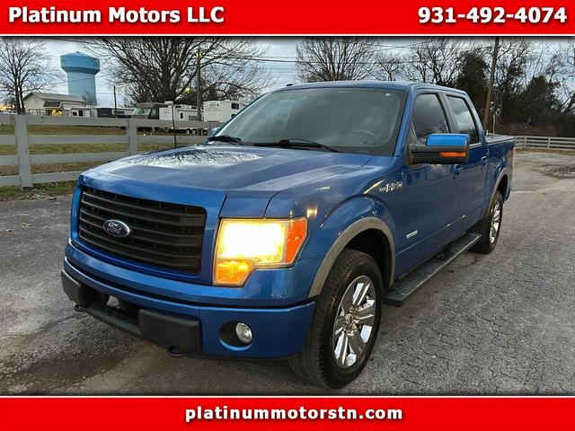 Blue 2013 Ford F-150 FX4 SuperCrew 4WD Pickup Truck Four-Wheel Drive Automatic