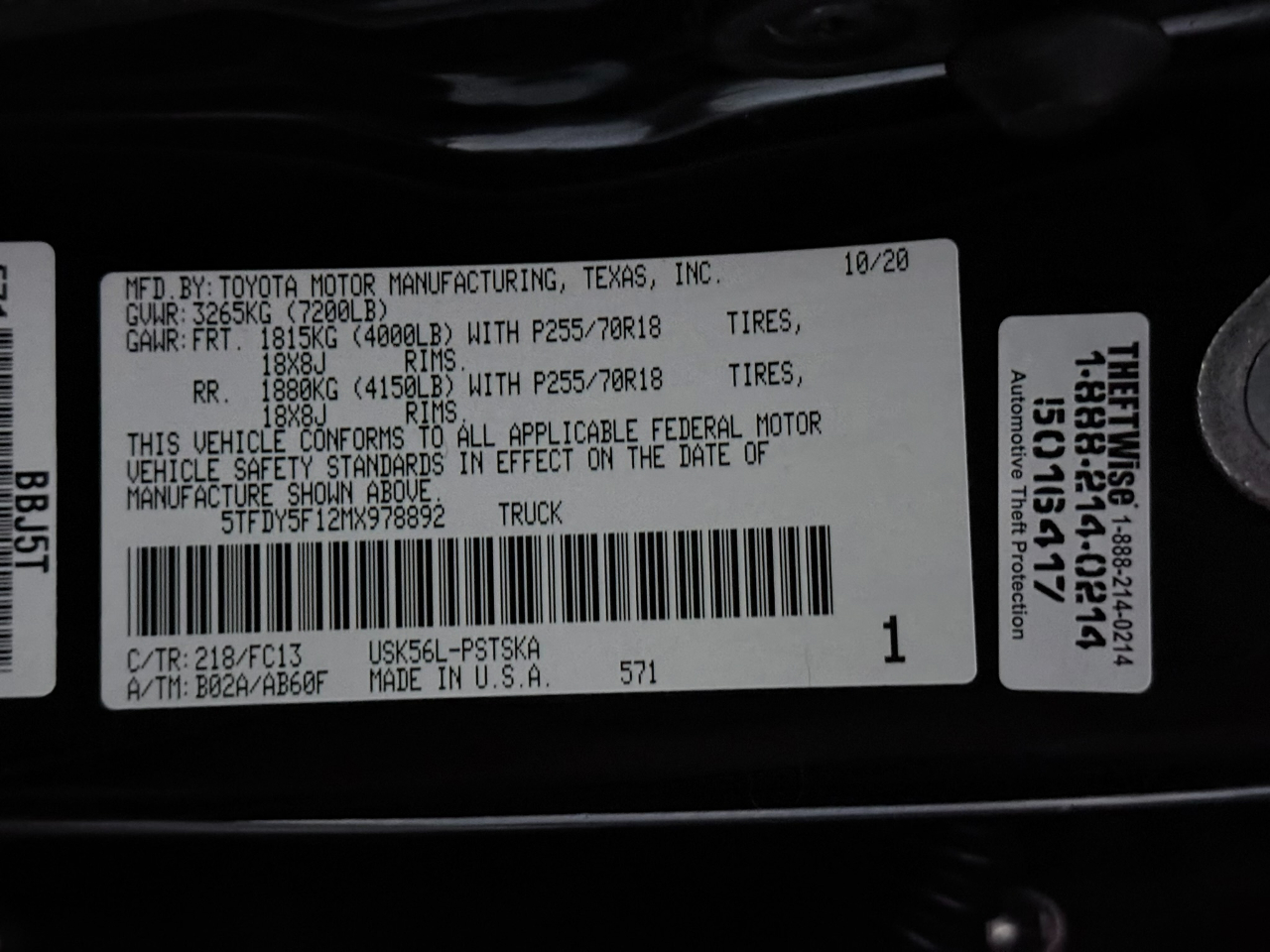 Toyota Tundra SR5 5.7L V8 CrewMax 4WD 2021