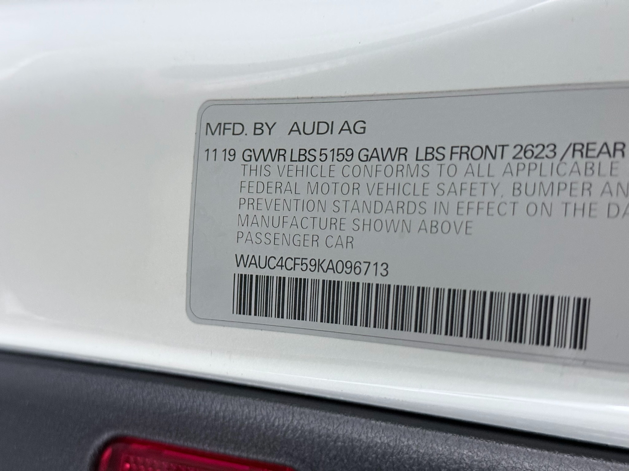 Audi S5 Prestige Hatchback quattro 2019