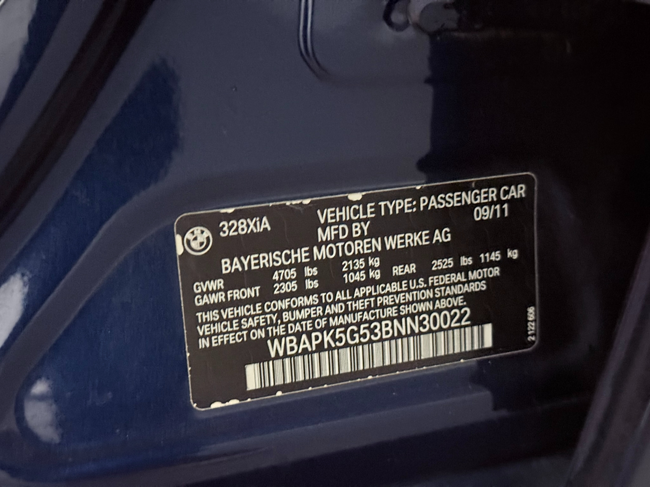 BMW 3-Series 328i xDrive SA 2011