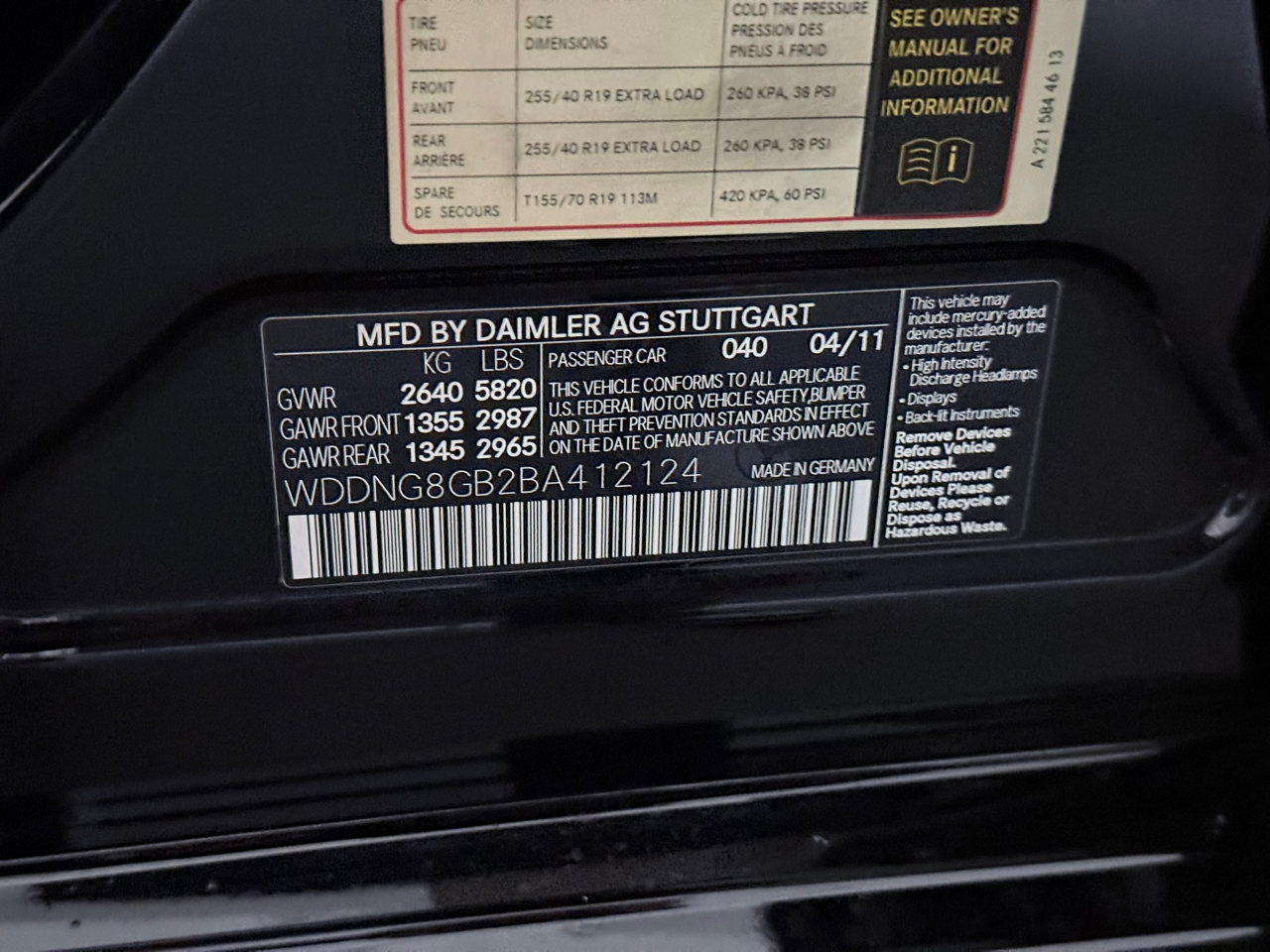 2011 Mercedes-Benz S-Class