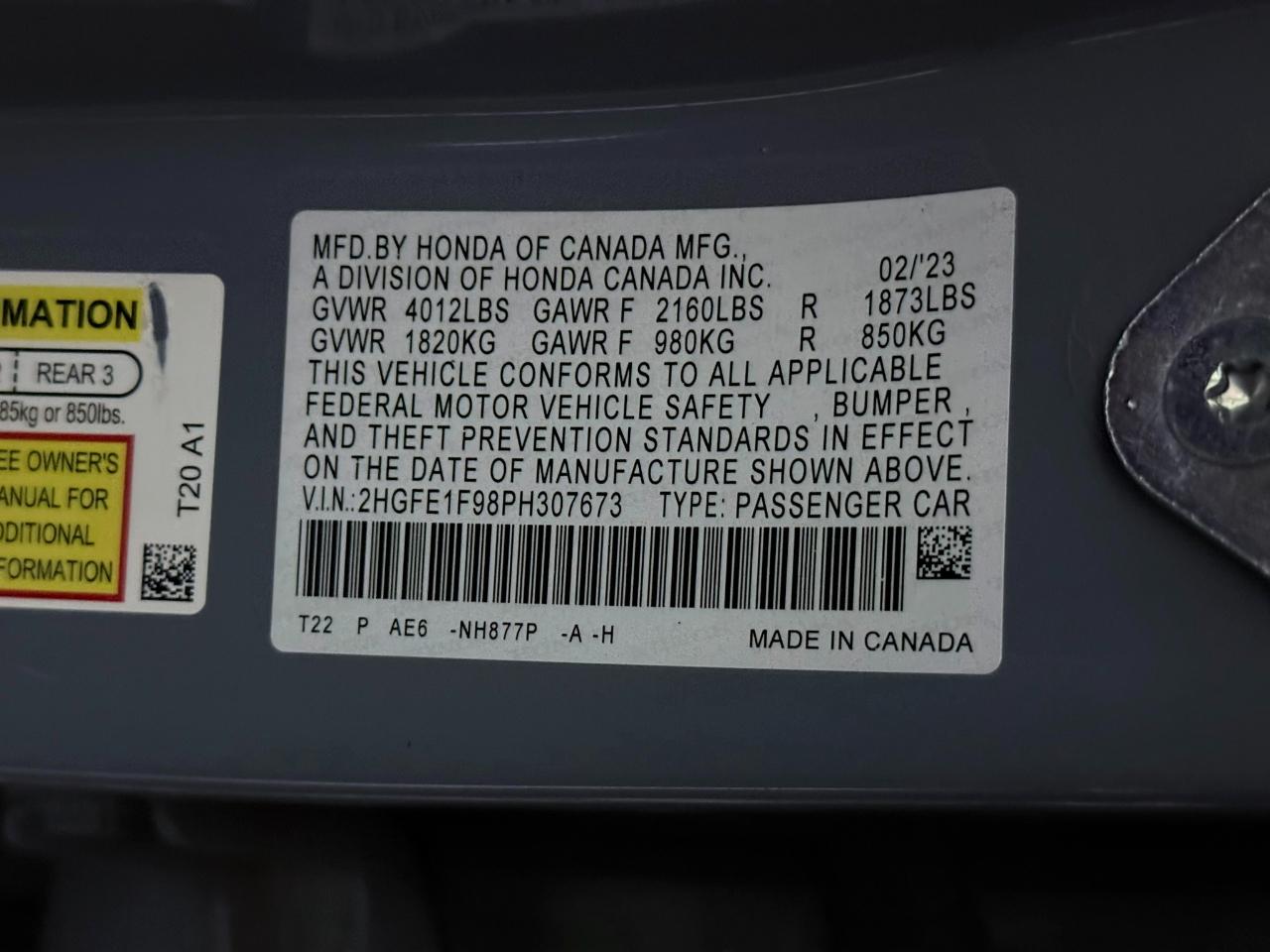 2023 Honda Civic Touring CVT's photo