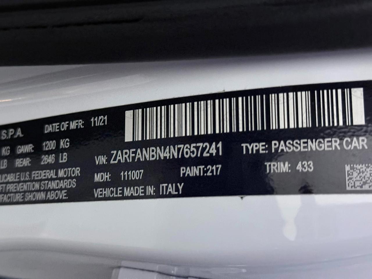 2022 Alfa Romeo Giulia 2.0 Ti Auto AWD's photo