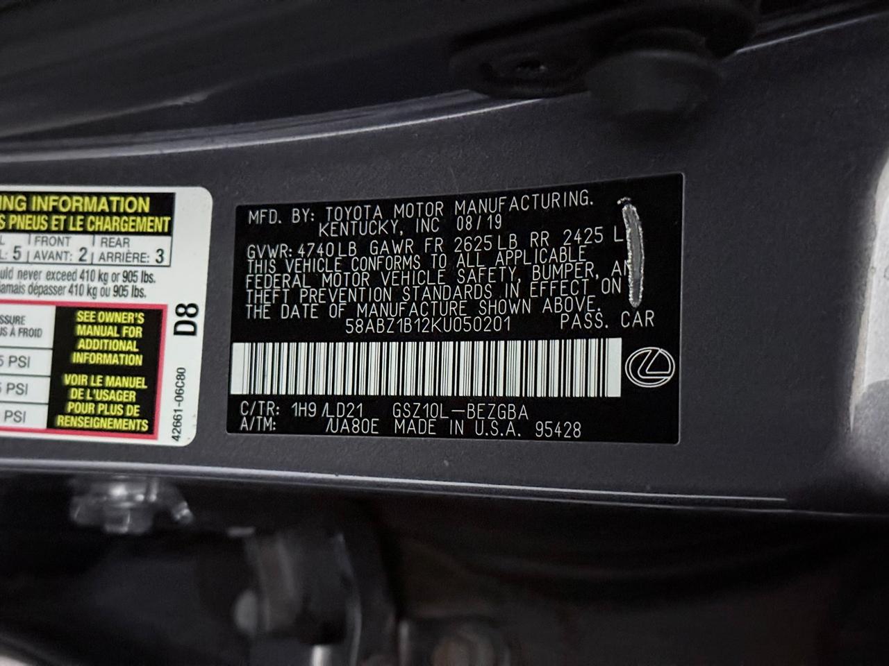 2019 Lexus ES 350 350's photo