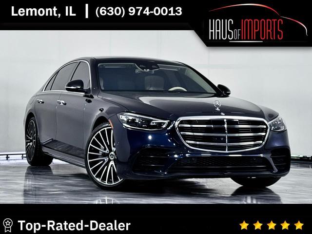 Blue 2022 Mercedes-Benz S-Class Sedan All-Wheel Drive 9-Speed Automatic