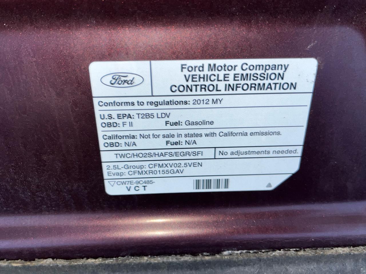 Ford Fusion 4dr Sdn S FWD 2012
