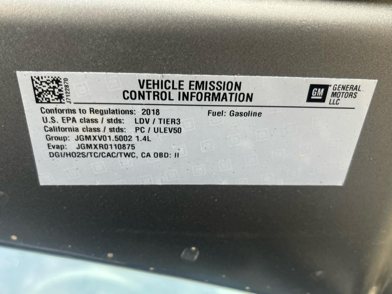 Chevrolet Cruze 4dr Sdn 1.4L LT w/1SD 2018