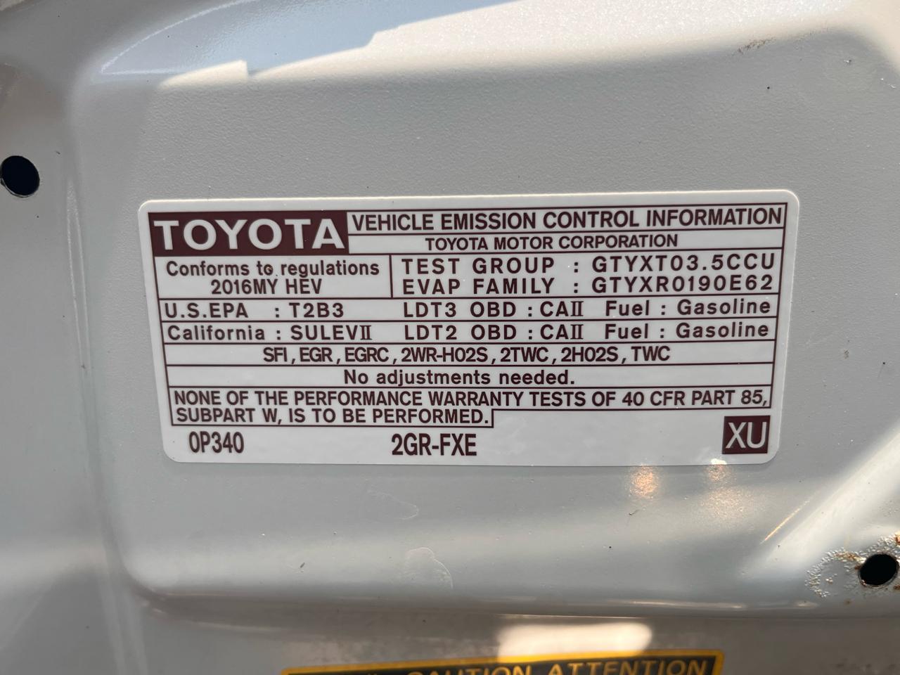 Toyota Highlander Hybrid  2016
