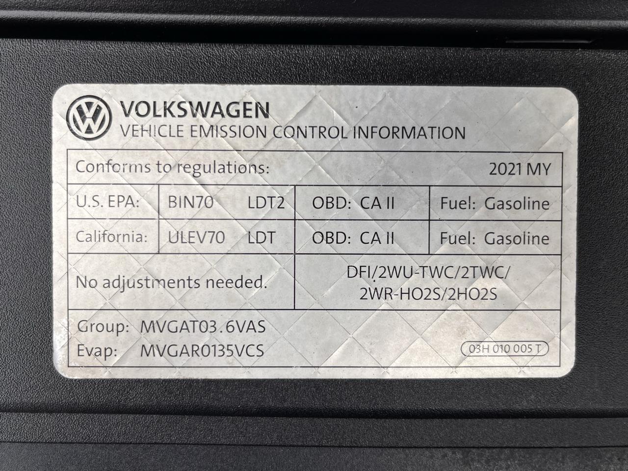 Volkswagen Atlas 2021.5 3.6L V6 SE w/Technology 4MOTION 2021