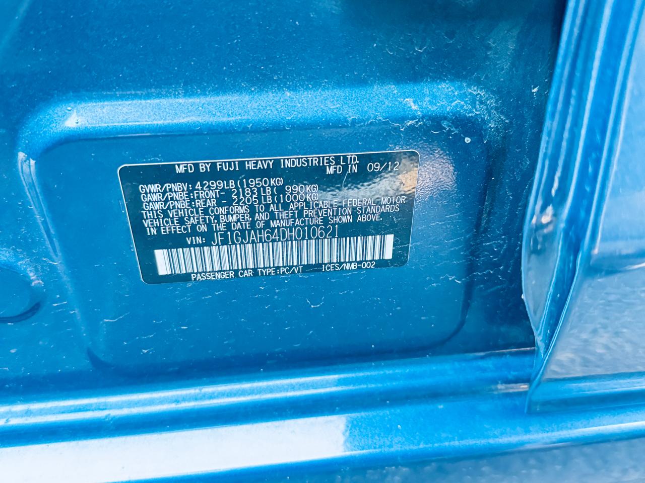 Subaru Impreza Sedan 4dr Auto 2.0i Limited 2013