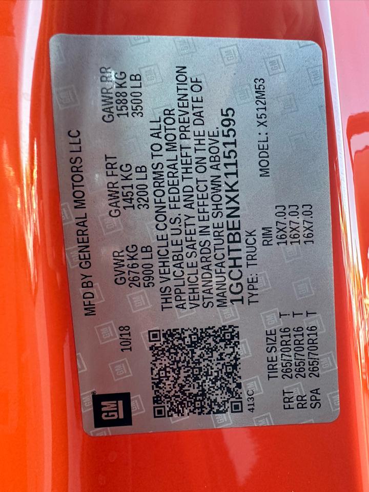Chevrolet Colorado Work Truck Ext. Cab 4WD 2019