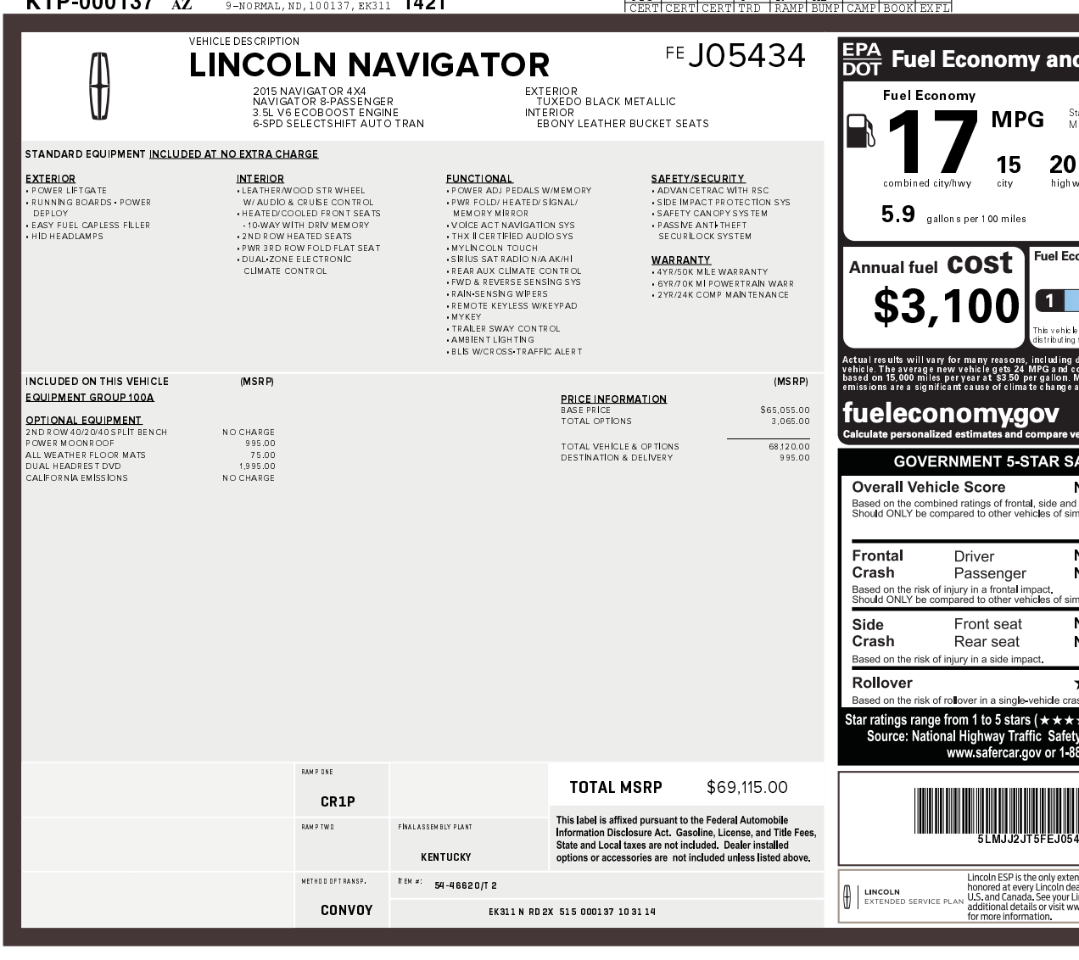 Lincoln Navigator 4WD 2015