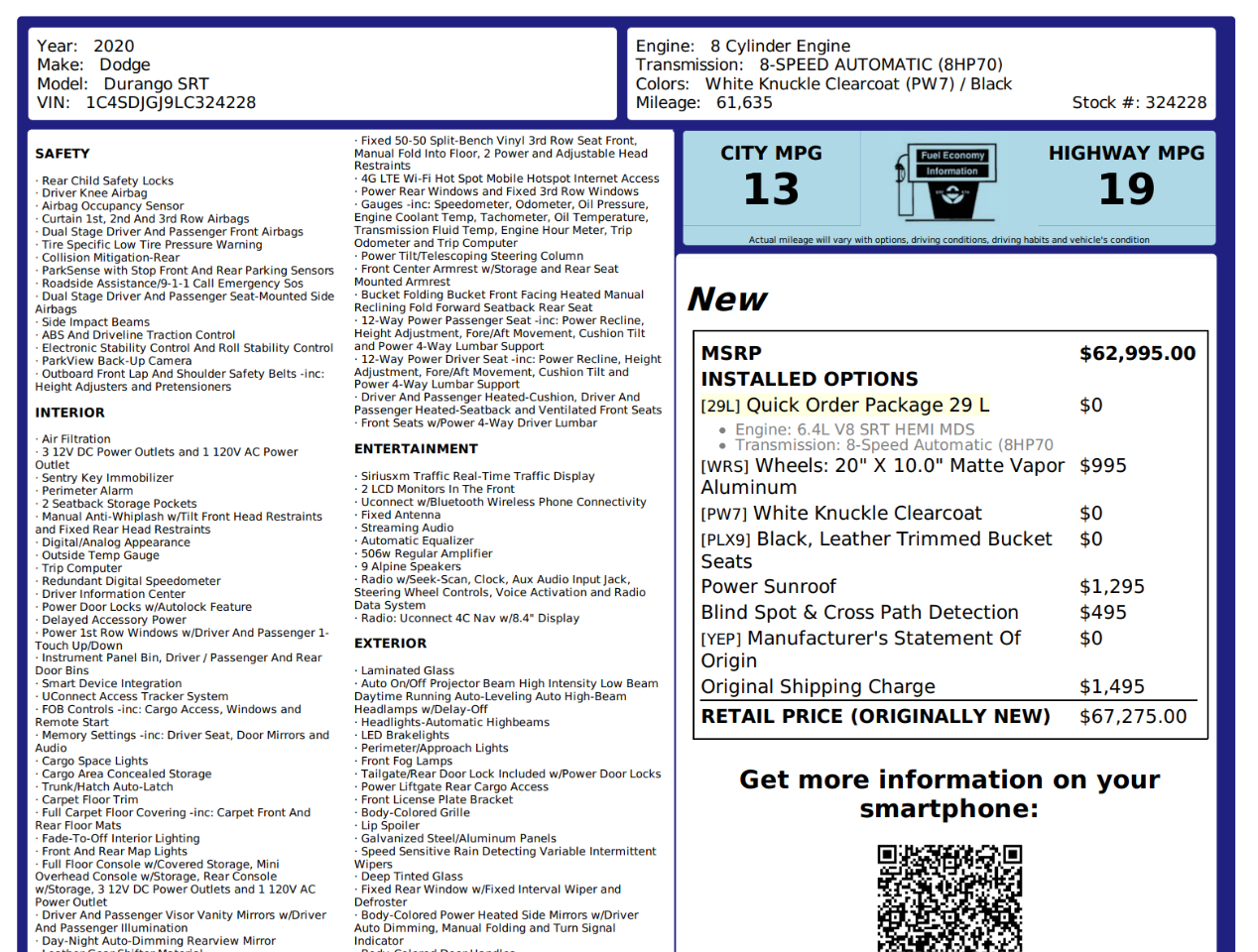 Dodge Durango SRT 2020