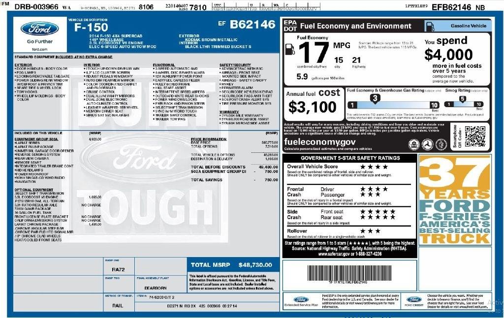 Ford F-150 Lariat 4WD SuperCab 6.5' Box 2014