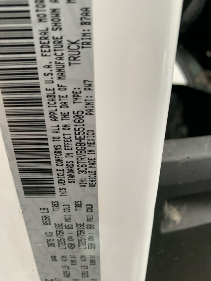 RAM Promaster 1500 High Roof Tradesman 136-in. WB 2017