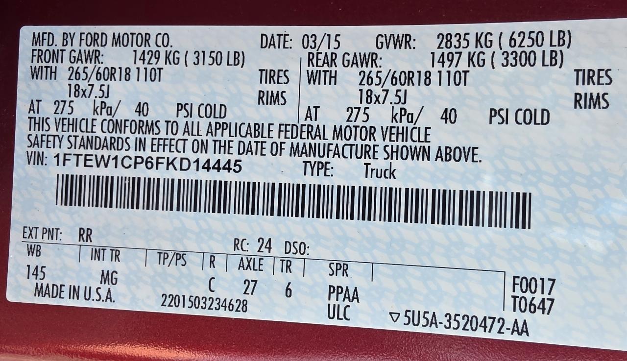 Ford F-150 2WD SuperCrew 157" XLT 2015