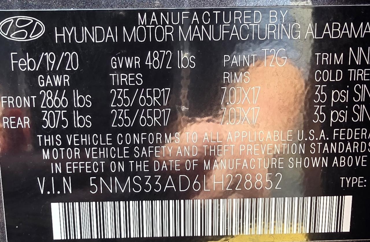 Hyundai Santa Fe SEL 2.4L Auto FWD 2020