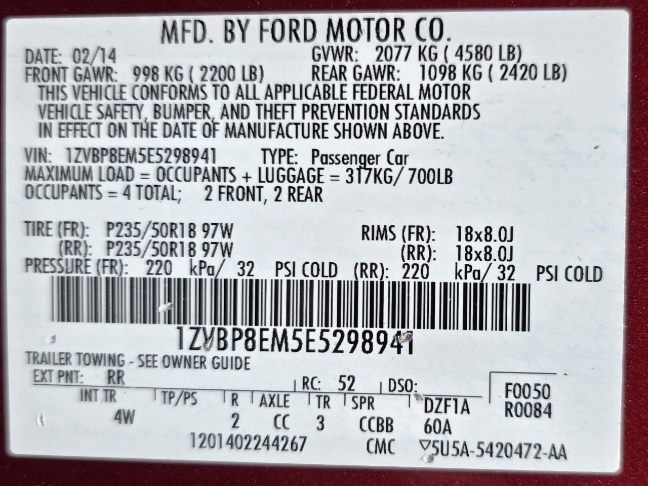Ford Mustang 2dr Conv V6 2014