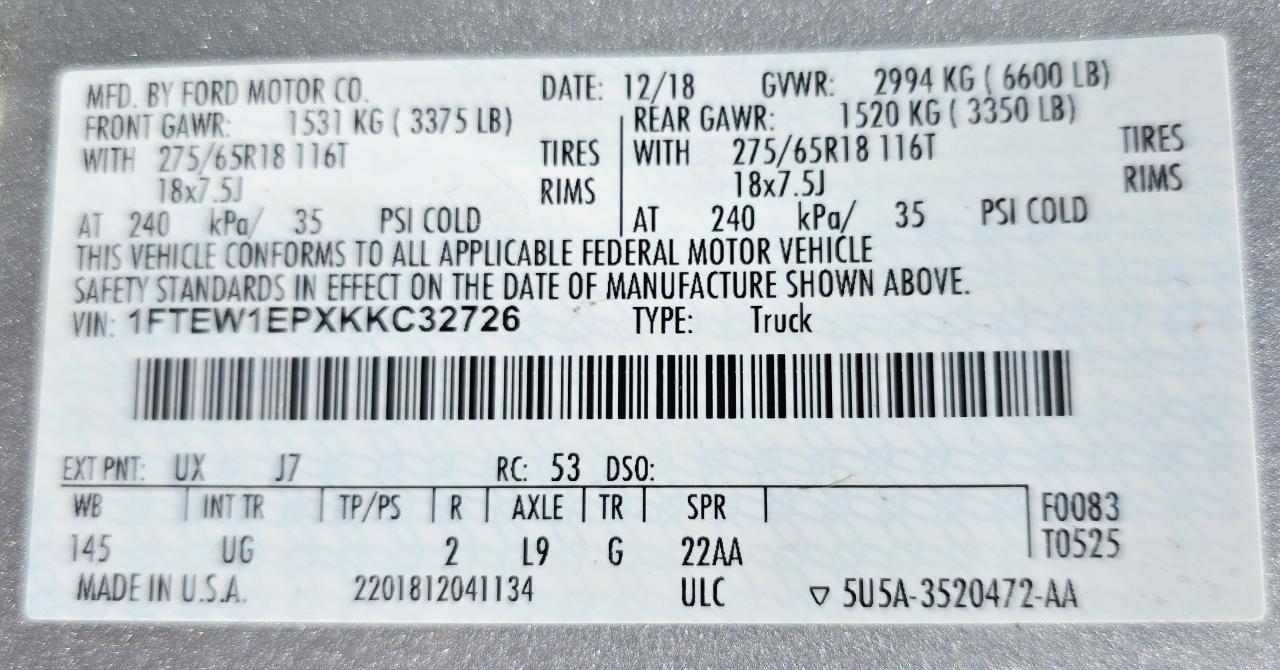 Ford F-150 XLT 4WD SuperCrew 5.5' Box 2019