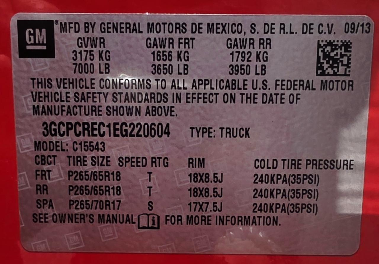 Chevrolet Silverado 1500 2WD Crew Cab 143.5" LT w/1LT 2014