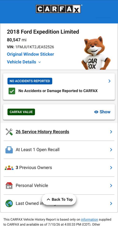 Ford Expedition 2WD 4dr Limited 2018