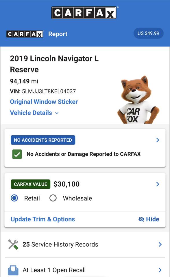 Lincoln Navigator L Reserve 4WD 2019