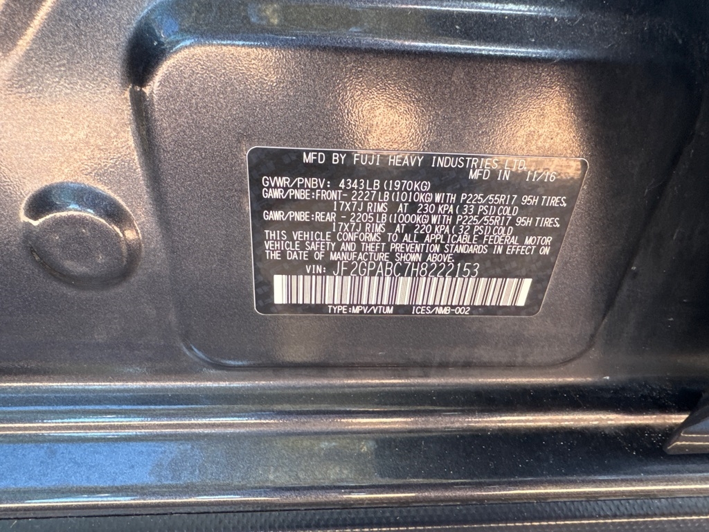 Subaru Crosstrek 2.0i Premium CVT 2017