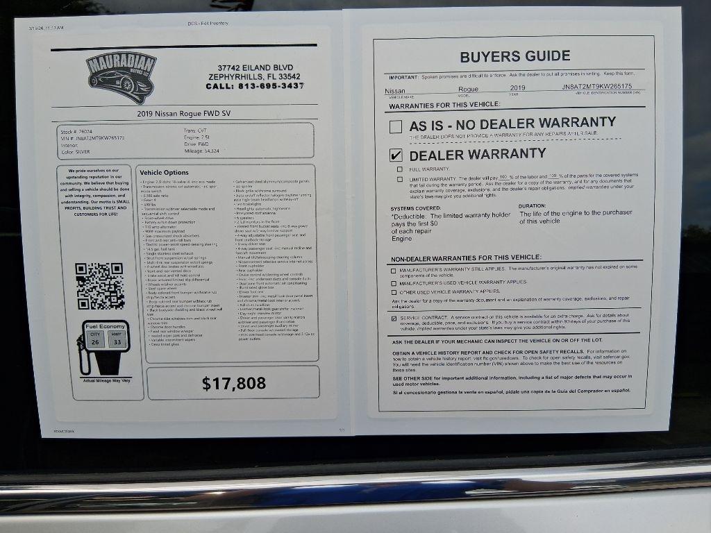 Nissan Rogue FWD SV 2019