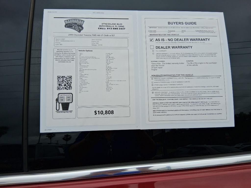 Chevrolet Traverse FWD 4dr LT Cloth w/1LT 2019